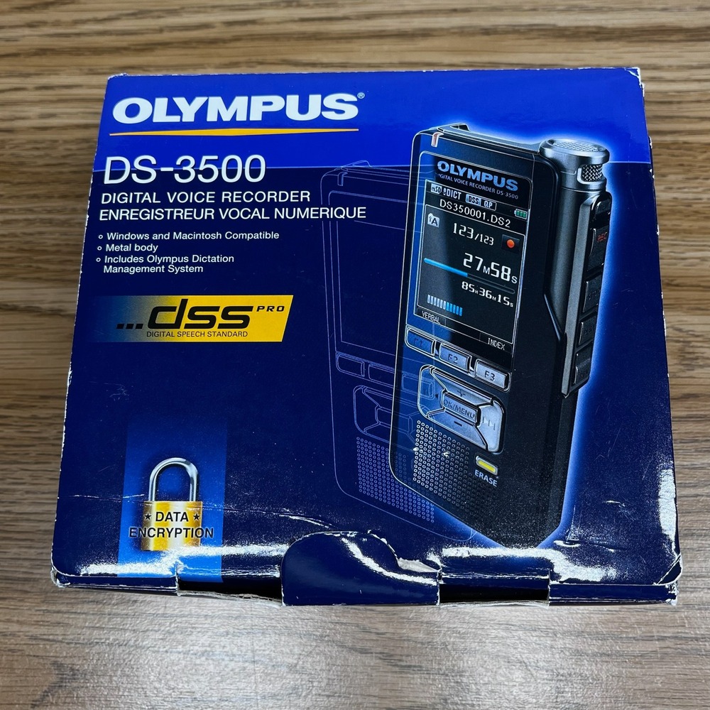 Olympus DS-3500 Digital Voice Recorder Metal Body Professional Dictation Black